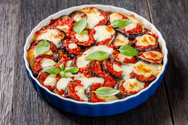Heerlijke gezonde groenteschotel: aubergines met (magere) mozzarella