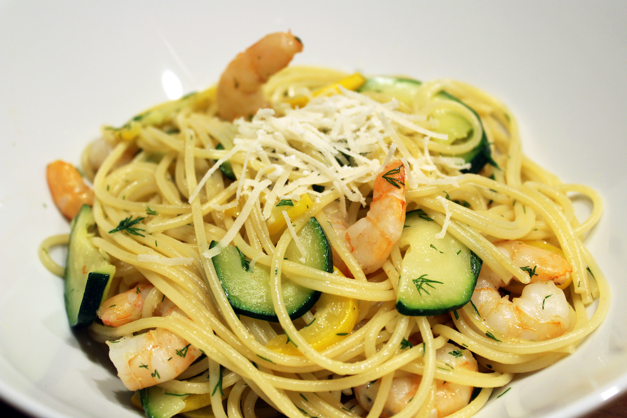 Spaghetti met garnalen en courgette (Jamie Oliver)