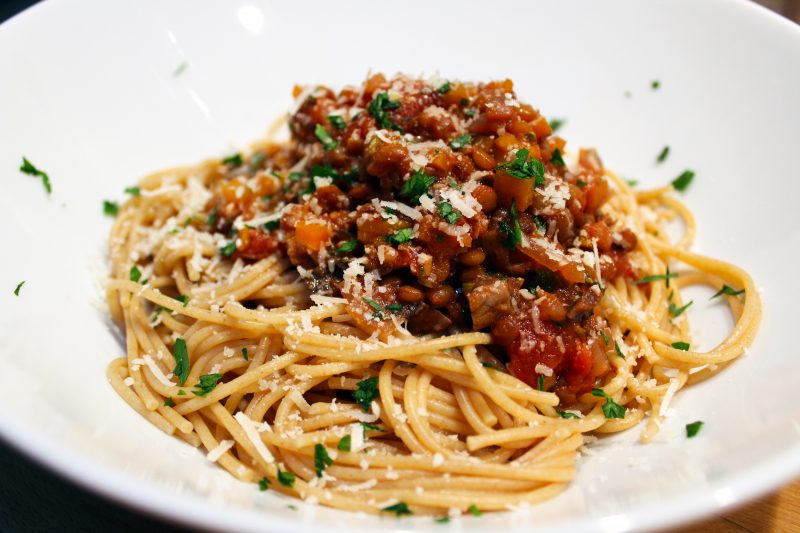 Vegetarische spaghetti bolognese met linzen (Jamie Oliver)
